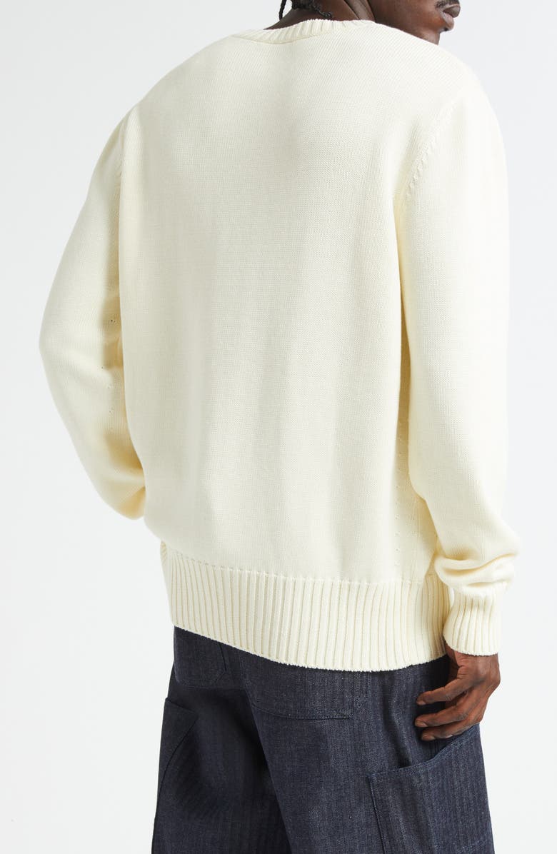 Givenchy Embroidered Logo Crewneck Sweater, Alternate, color, Ecru