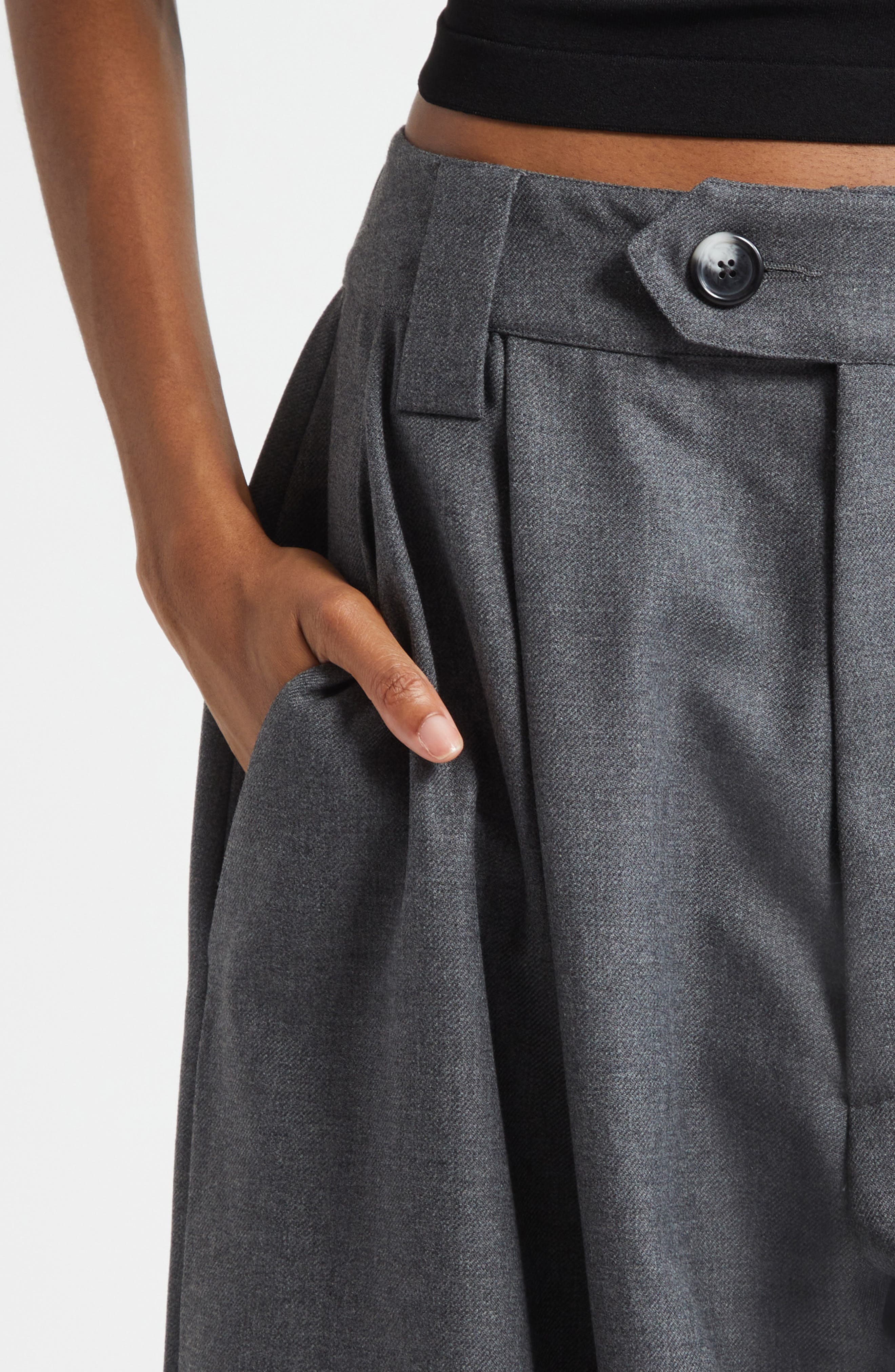 Vaquera Baby Pleated Low Waist Wide Leg Trousers (Women) | Nordstrom