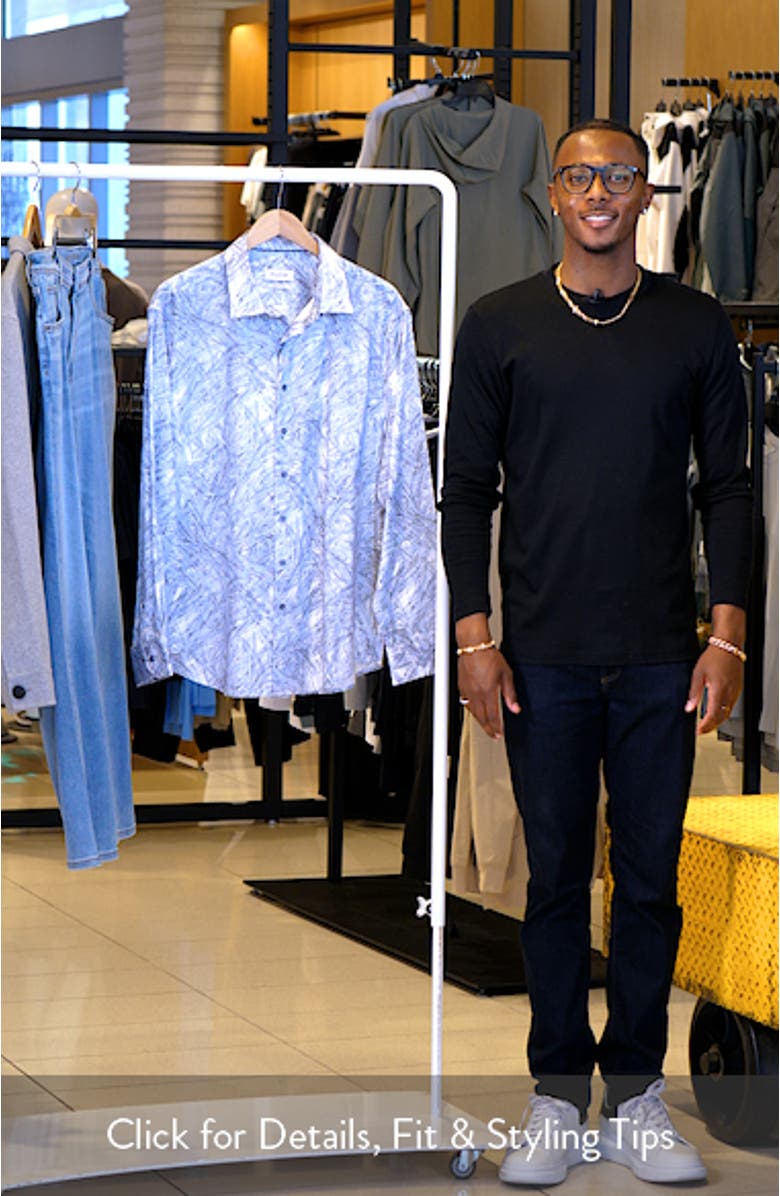 Julian Shaped Fit Stretch Cotton Button-Up Shirt