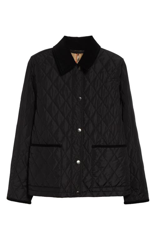 Burberry Check Lining Quilted Nylon Dorset Jacket In Black