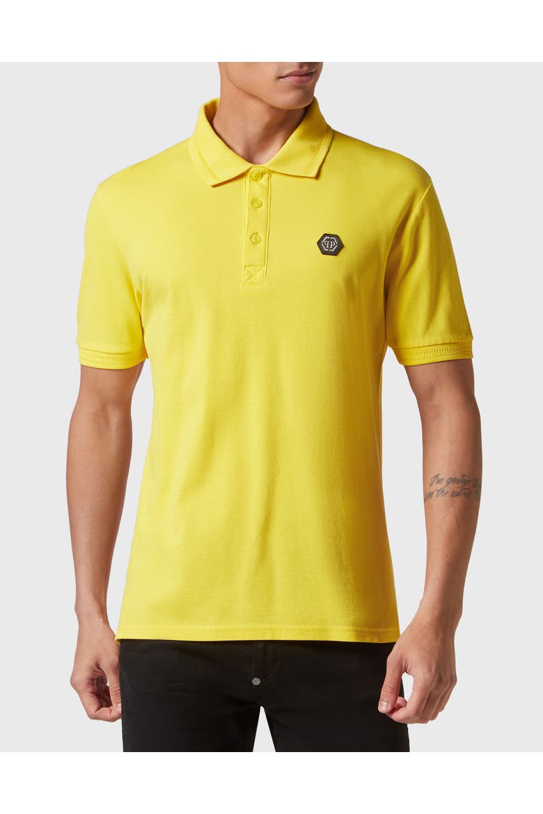 Polo Shirt Skull&Bones Men, Main, color, yellow