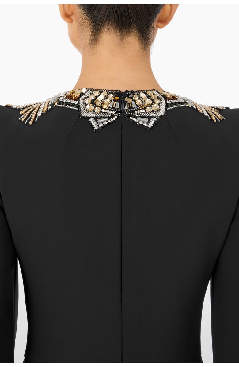 Jenny Packham Ice Cascade Embellished Dress, Alternate, color, Liquorice