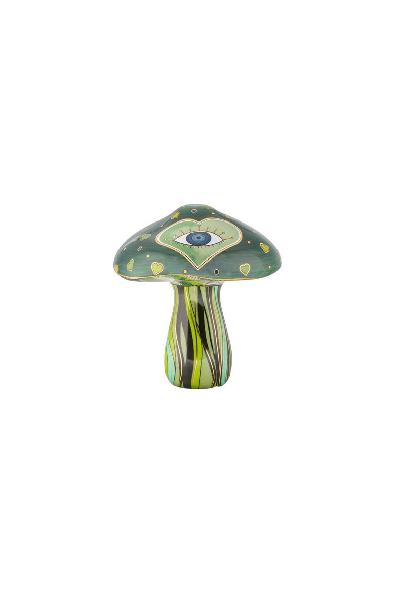 Loving Earth - Evil Eye Heart Mushroom Statue, Main, color, Green