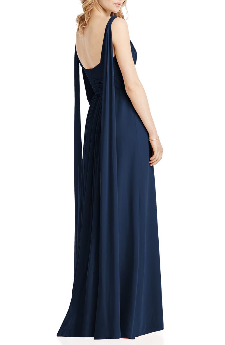 Jenny Packham Streamer Back Chiffon Gown, Alternate, color,