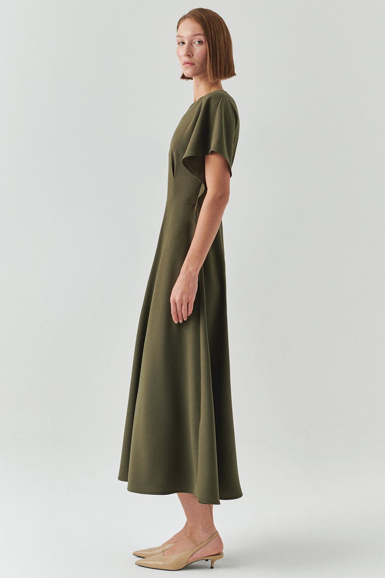 Elodie Midi Dress, Alternate, color, KHAKI