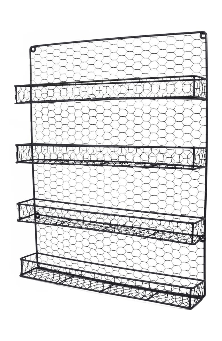 SORBUS 4 Tier Wall Mounted Spice Rack Storage Organizer - Black, Alternate, color, 