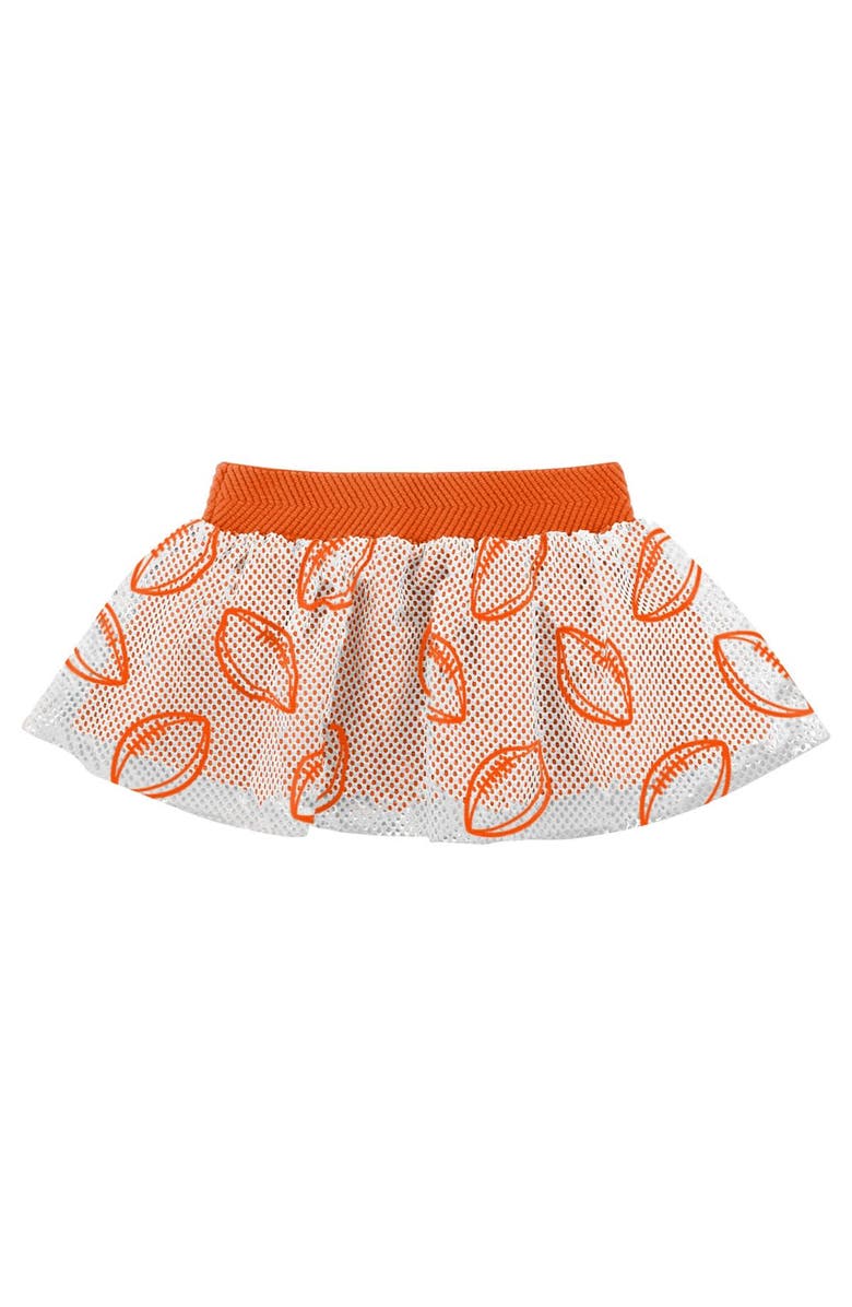 Outerstuff Girls Infant Heather Gray/Orange Denver Broncos All Dolled Up Three-Piece Bodysuit, Skirt & Booties Set, Alternate, color, 