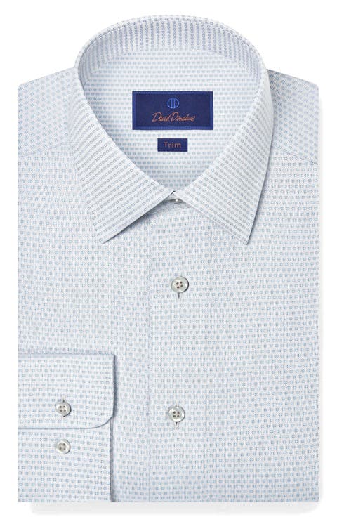 Trim Fit Micro Dobby Cotton Dress Shirt