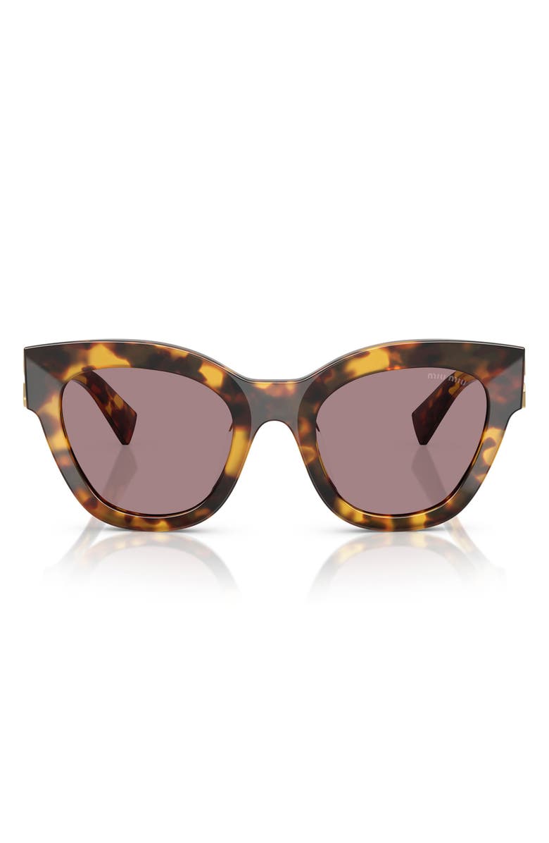 Miu Miu 51mm Butterfly Sunglasses, Main, color, Honey Havana/ Purple Brown