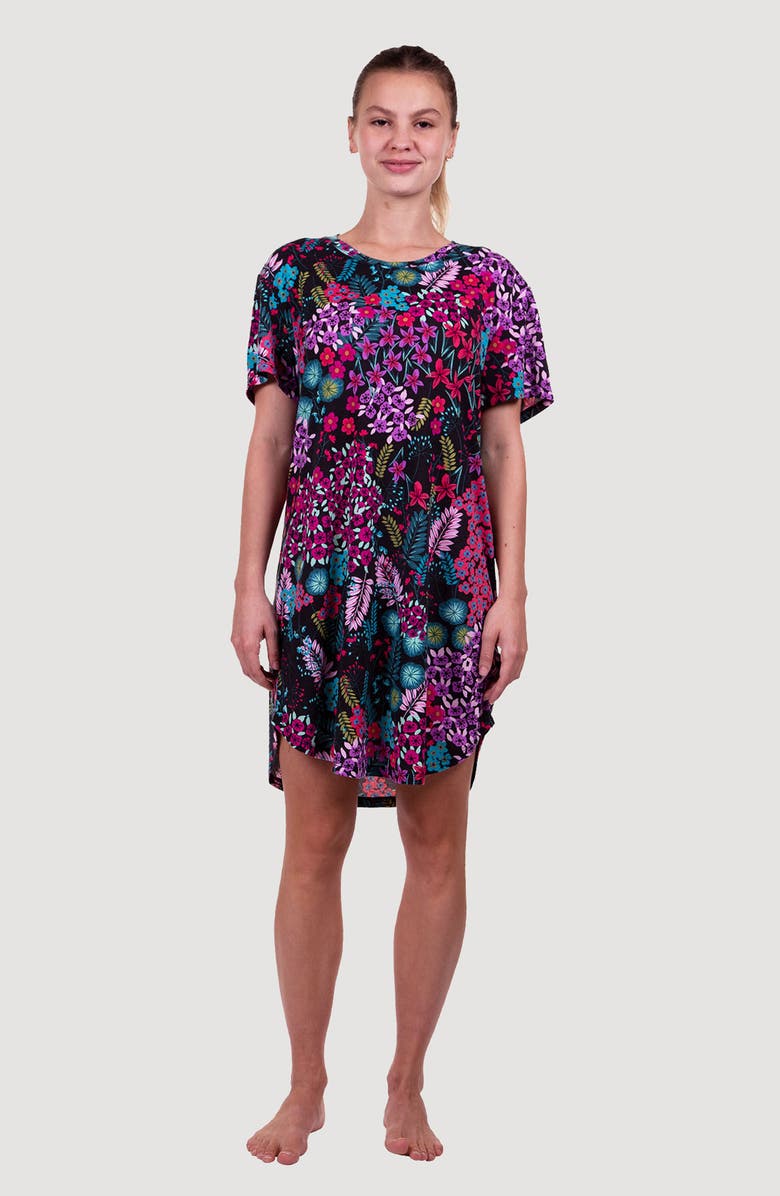 Natori 2-Pack Oversize Sleepshirts, Alternate, color, Black Floral/ Pink Assorted