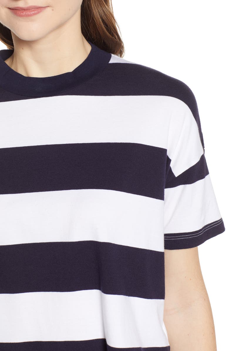 AG Drew Stripe Drop Shoulder Crop Tee, Alternate, color, 