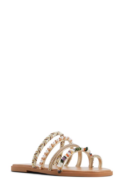 Shop Aldo Lindya Toe Ring Slide Sandal In Gold