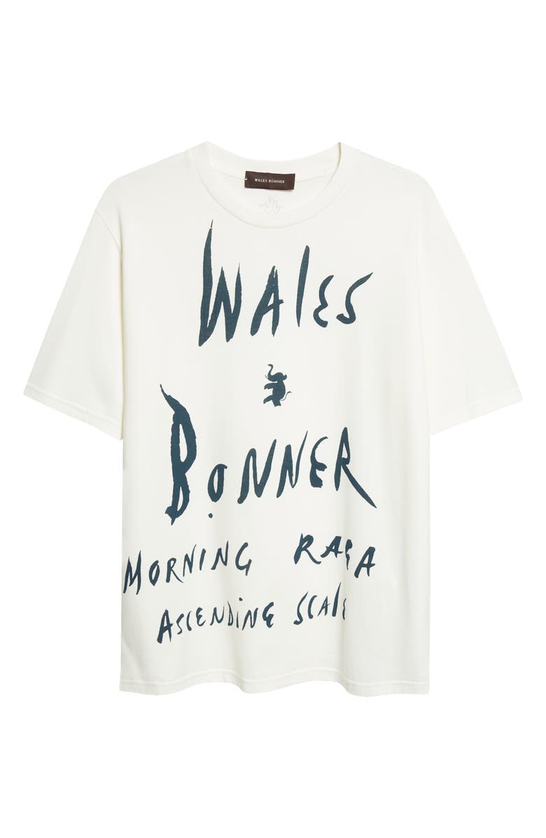 Wales Bonner Raga Oversize Cotton Graphic T-Shirt, Alternate, color, Ivory