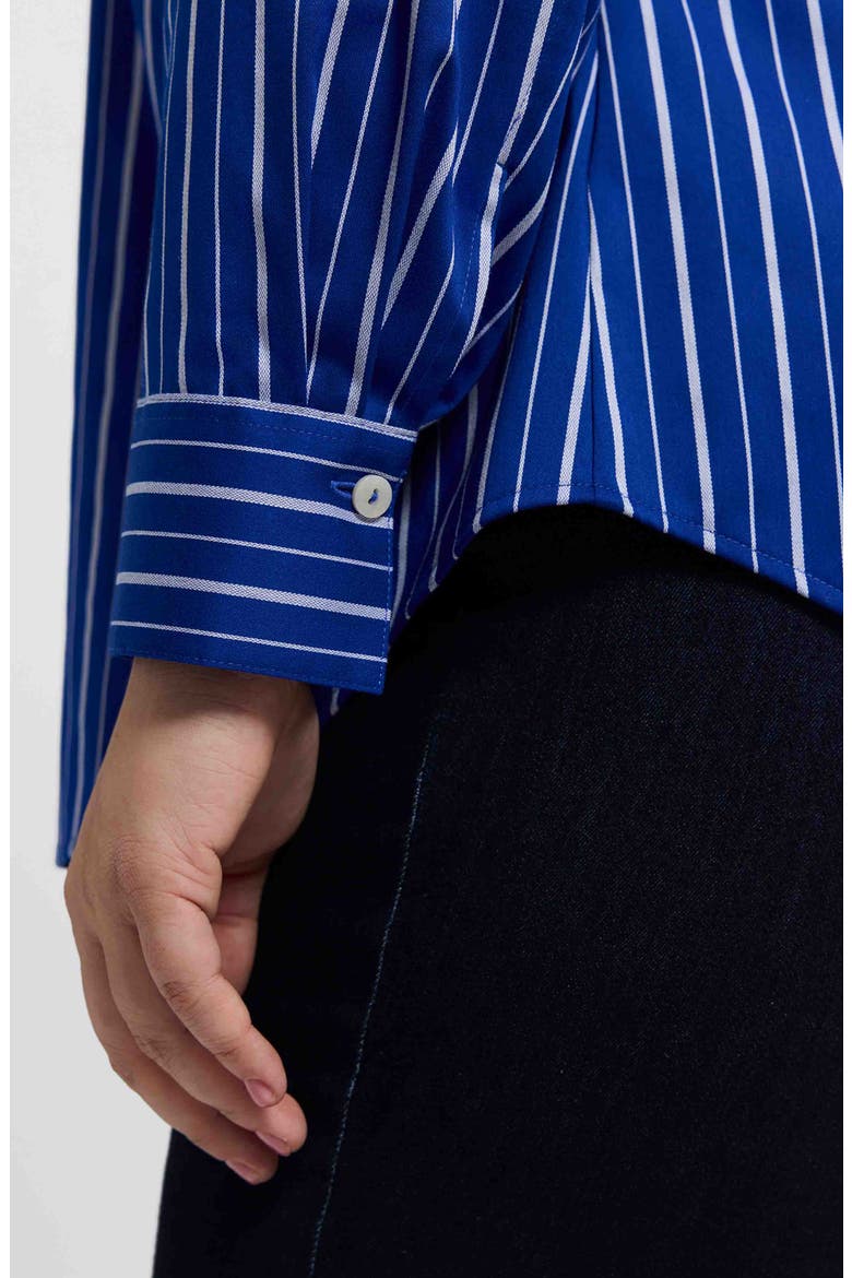Margie Stripe Button-Up Shirt, Alternate, color, BLUE/ WHITE
