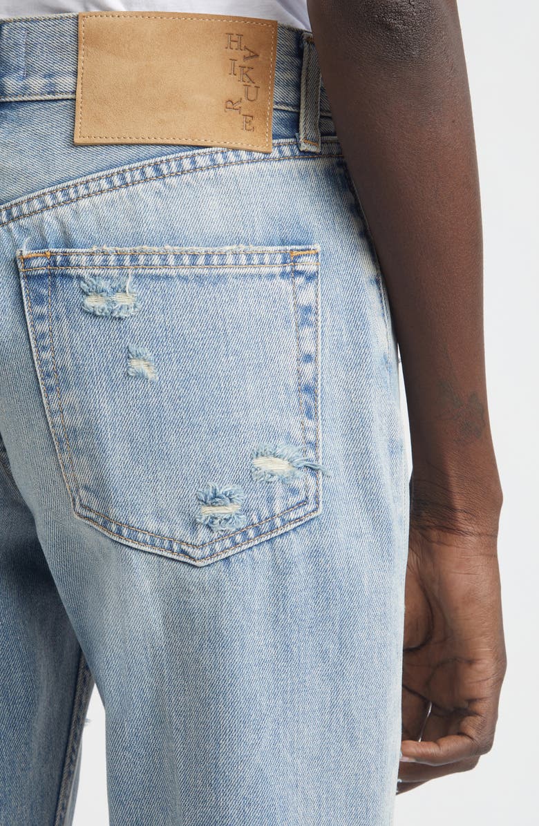 Haikure Flora Distressed High Waist Flared Jeans, Alternate, color, Broken Celestial