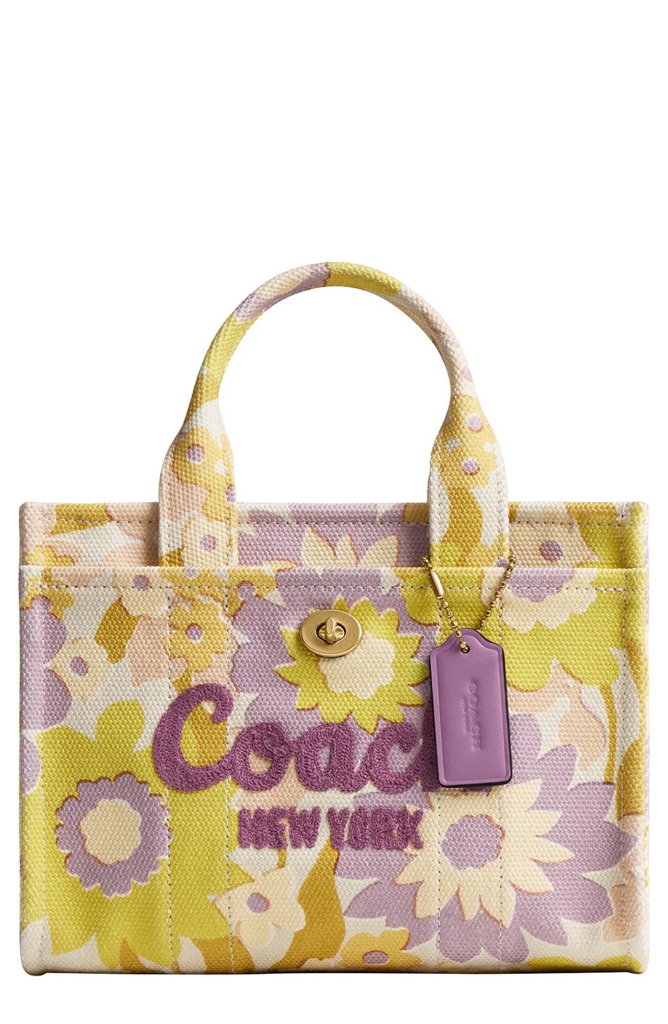 COACH Floral Canvas Cargo Tote, Main, color, 