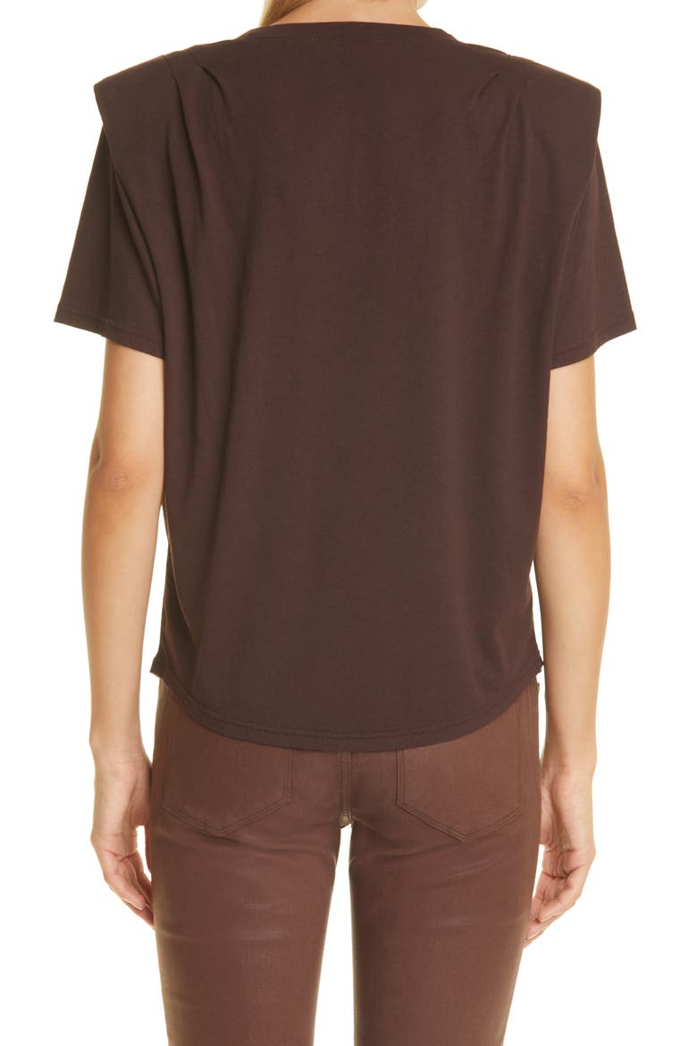 Padded Shoulder Cotton T-Shirt, Alternate, color, MAHOGANY