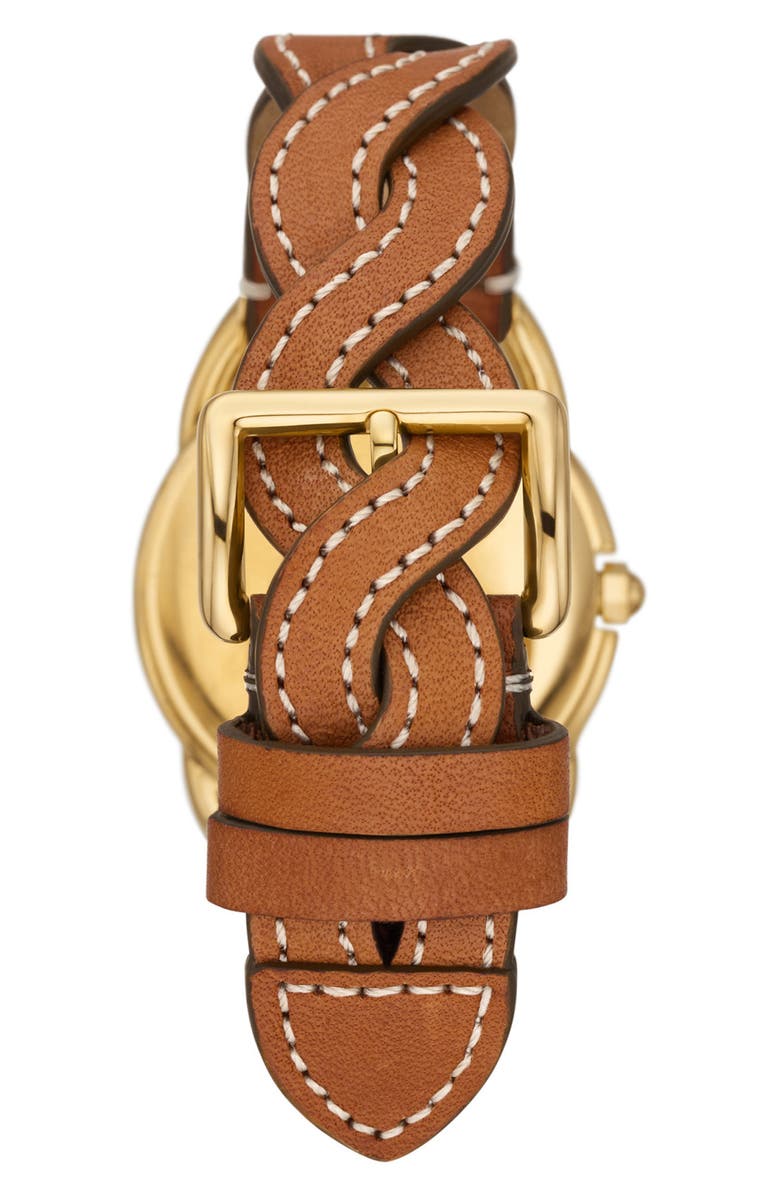 Tory Burch The Miller Leather Band Watch, 32mm, Alternate, color, 