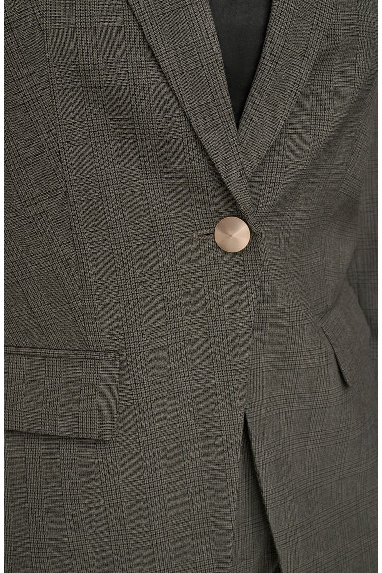 Plaid One-Button Blazer, Alternate, color, DARK MINERAL MULTI