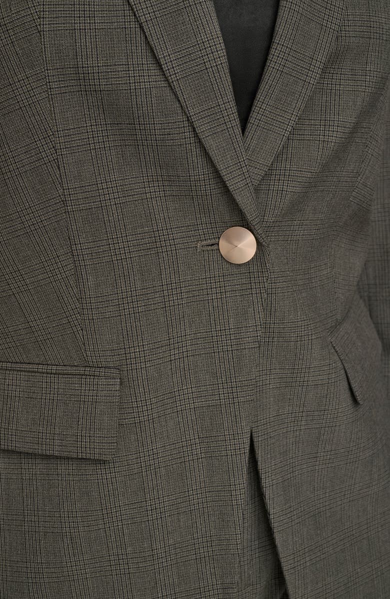 Donna Karan New York Plaid One-Button Blazer, Alternate, color, Dark Mineral Multi