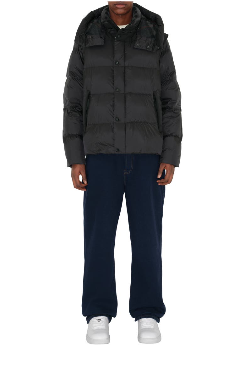 Detachable Sleeve Nylon Puffer Jacket, Main, color, Black