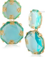 JARDIN Faceted Double Drop Statement Earrings