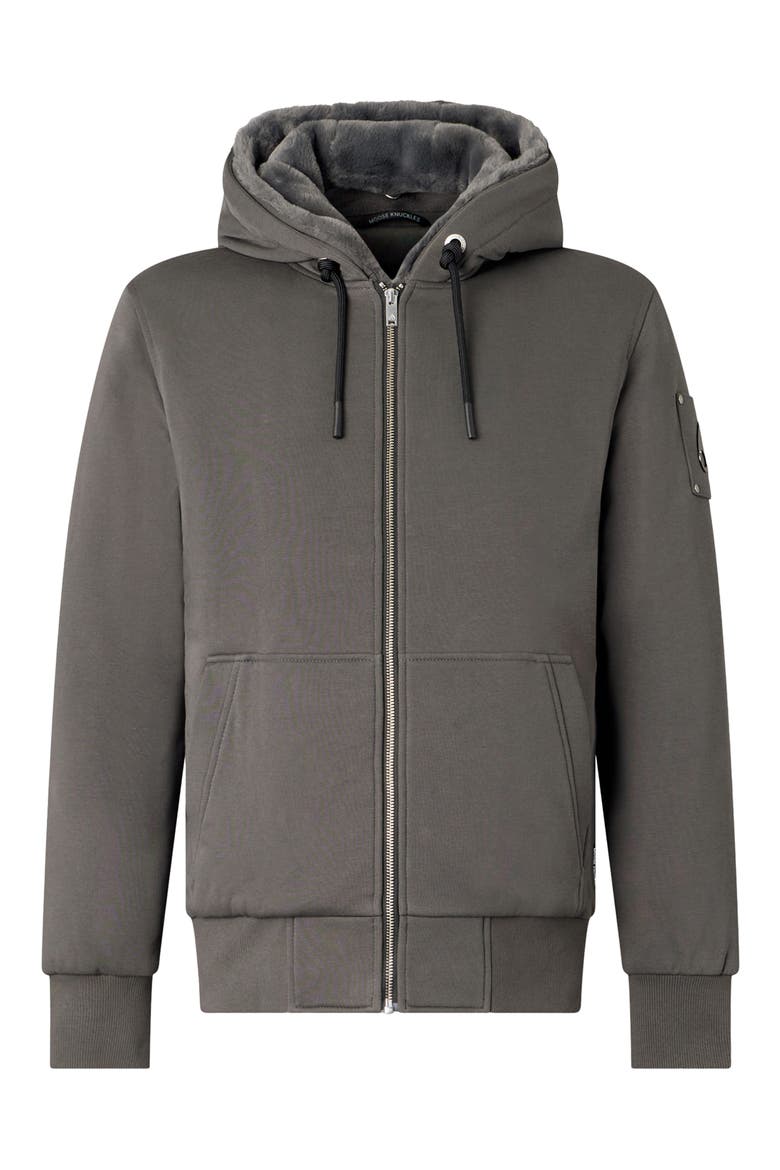 Classic Bunny Fleece Jacket with Removable Faux Fur Lining, Alternate, color, CEMENT