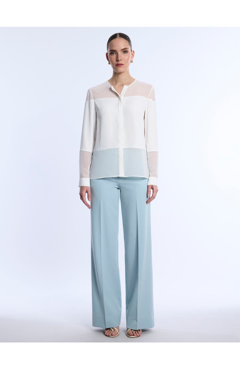 BCBGMAXAZRIA Sheer Panel Blouse, Alternate, color, Jasmine
