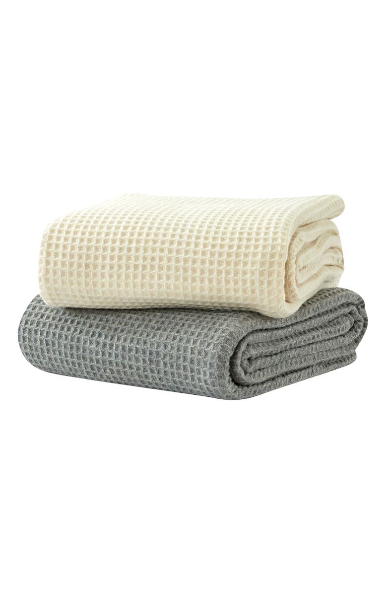 MELANGE HOME Wool Waffle Weave Blanket, Alternate, color, Ivory