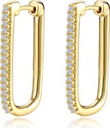 Lafonn Pavé Simulated Diamond Rectangular Hoop Earrings