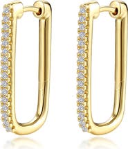 Lafonn Pavé Simulated Diamond Rectangular Hoop Earrings
