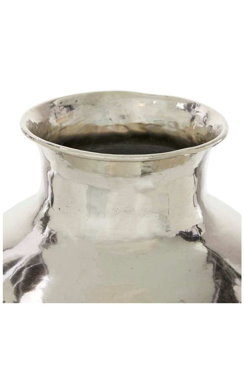 Silvertone Aluminum Contemporary Vase, Alternate, color, SILVER