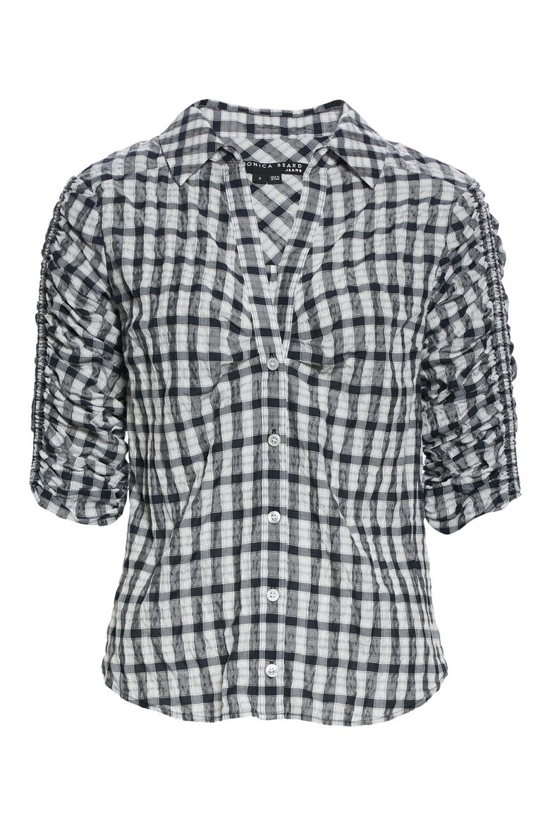 Porta Check Seersucker Shirt, Alternate, color, OFF WHITE/ NAVY