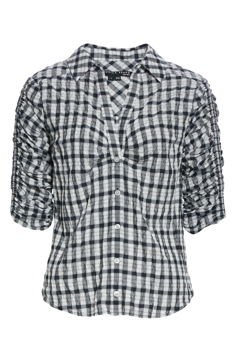 Veronica Beard Porta Check Seersucker Shirt, Alternate, color, 