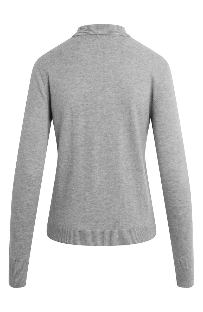 Favorite Daughter The Cleo Merino Wool Blend Henley Sweater, Alternate, color, Heather Grey
