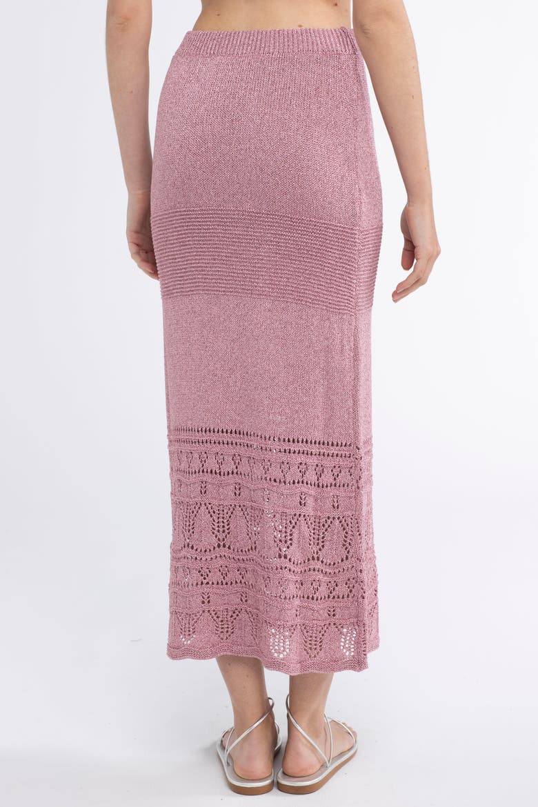 Gioca Crochet Cover-Up Maxi Skirt, Alternate, color, Pink
