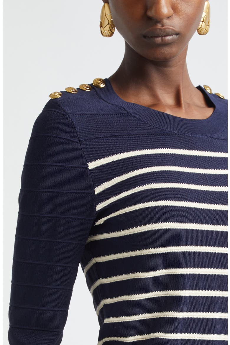 Kindred Spirit Luna Stripe Sweater, Alternate, color, NAVY/ CREAM