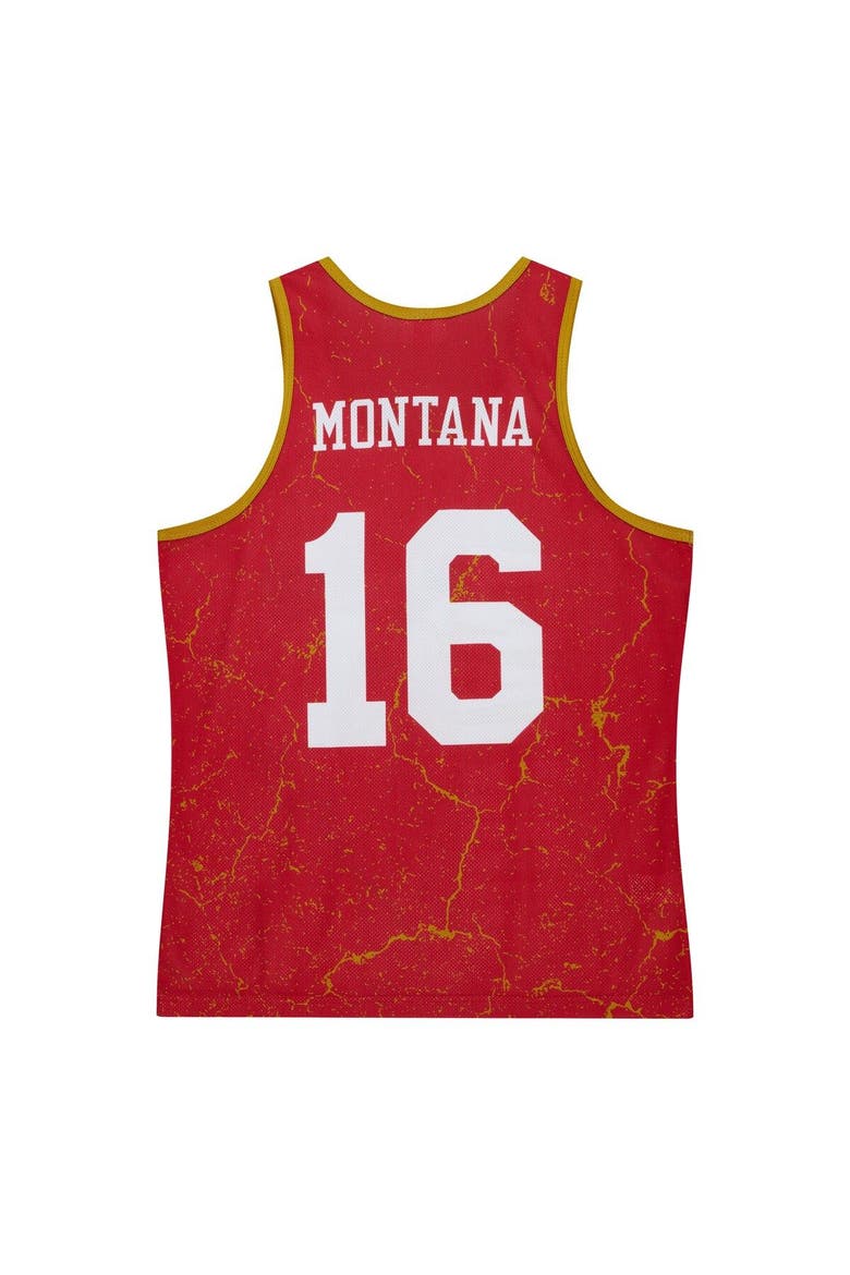 Men's Mitchell & Ness Joe Montana Scarlet San Francisco 49ers 1989 Player Burst Tank Top, Alternate, color, Scarlet