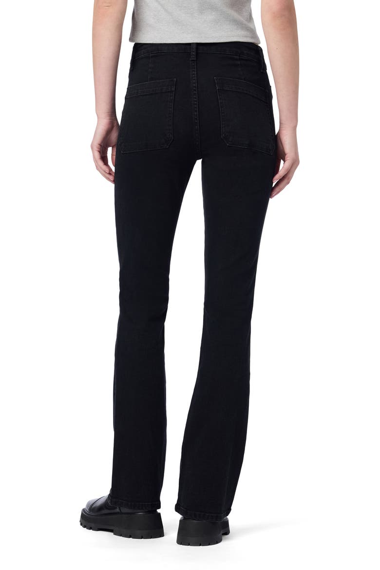 Patch Pocket High Waist Bootcut Jeans, Alternate, color, BLACK