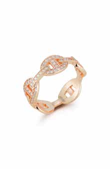 GLAZE JEWELRY 14-Karat Rose Gold Frozen Mariner Link Ring