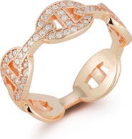 GLAZE JEWELRY 14-Karat Rose Gold Frozen Mariner Link Ring