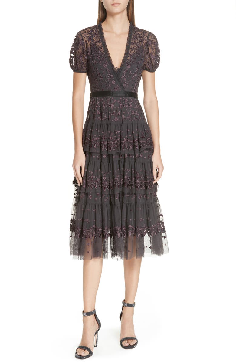 Needle & Thread Layered Lace Dress, Main, color, 