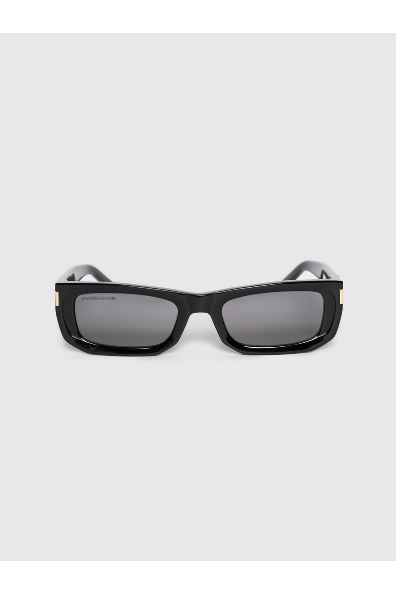 Milan Curved-Frame Sunglasses, Main, color, Black