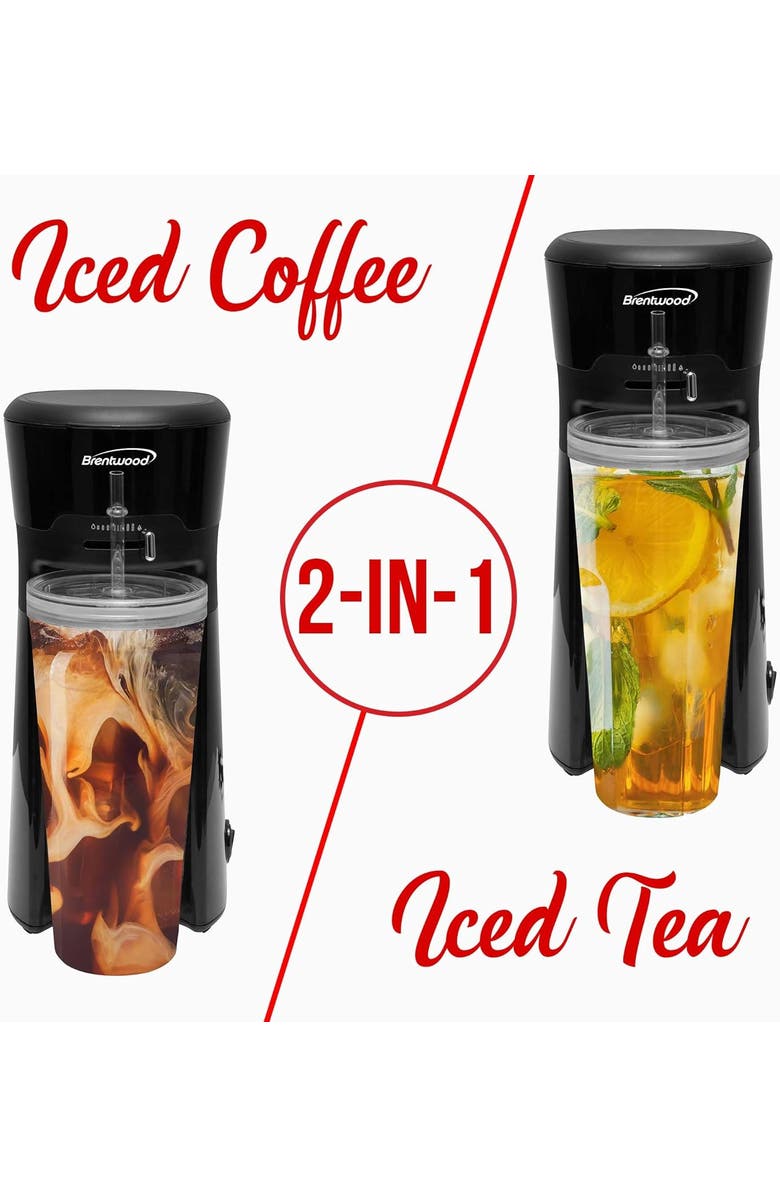 Brentwood Single Serve Iced Coffee and Tea Maker, Alternate, color, Black