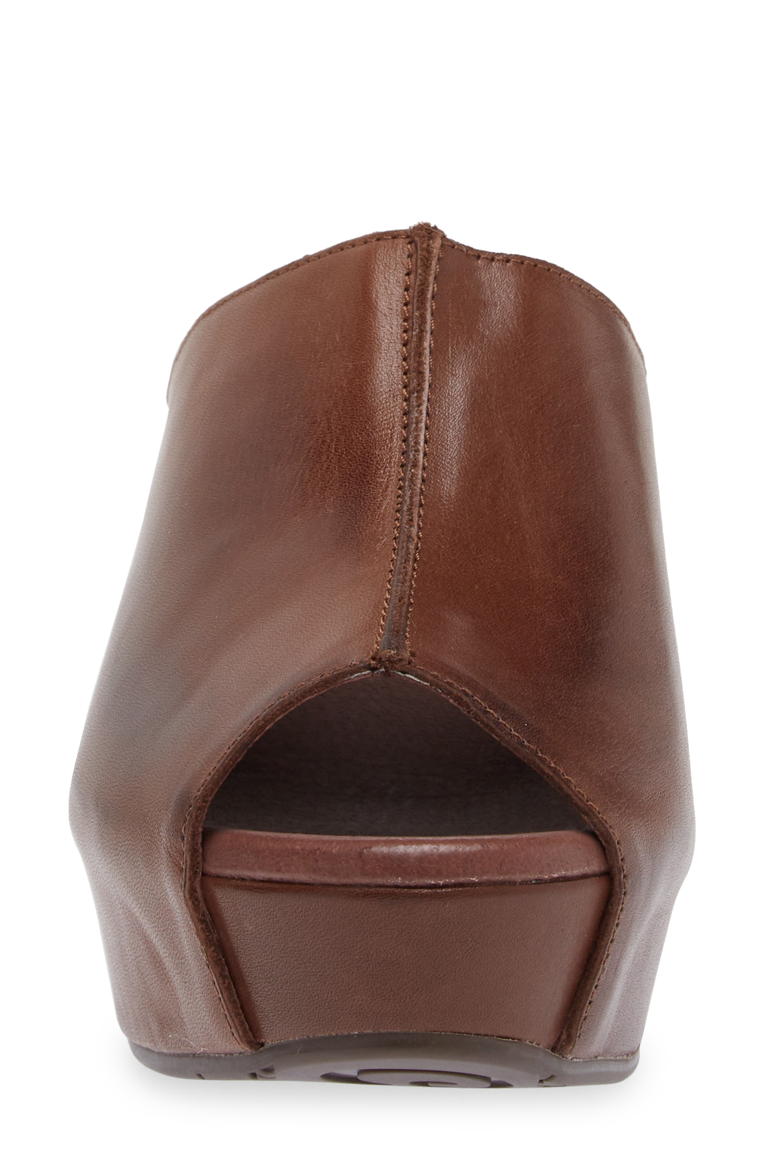 Chocolat Blu Wynn Peep Toe Mule, Alternate, color, Dark Brown Leather