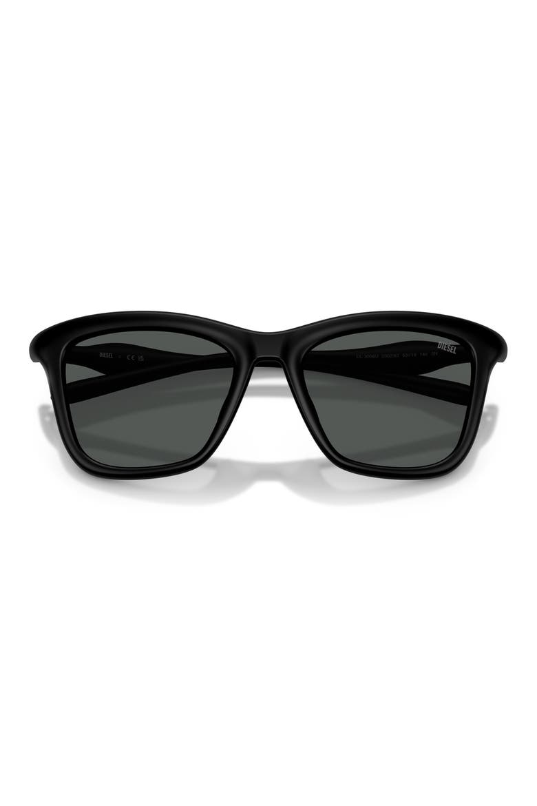 DL3008U 53mm Square Sunglasses, Alternate, color, BLACK MATTE / DARK GREY