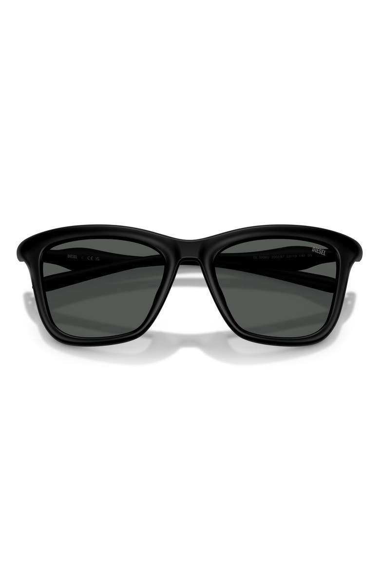 DIESEL<sup>®</sup> DL3008U 53mm Square Sunglasses, Alternate, color, Black Matte / Dark Grey