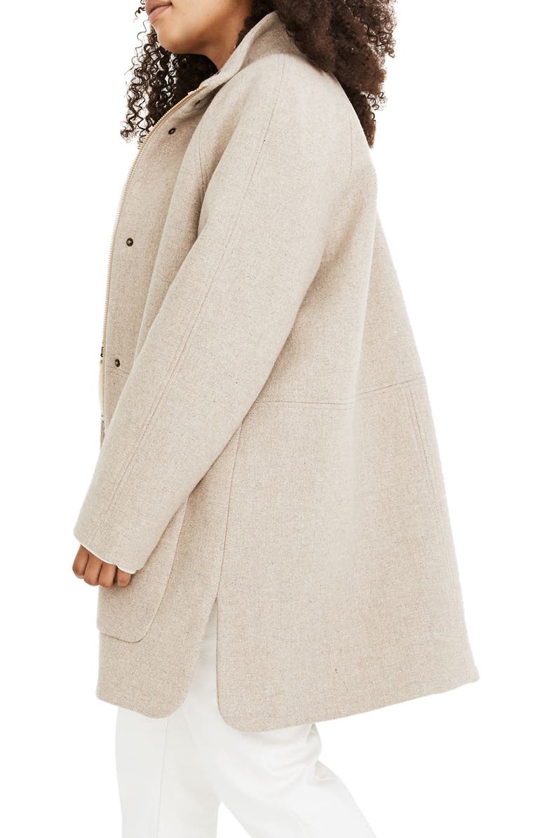 Madewell Estate Cocoon Insuluxe Fabric Coat, Alternate, color, Oatmeal