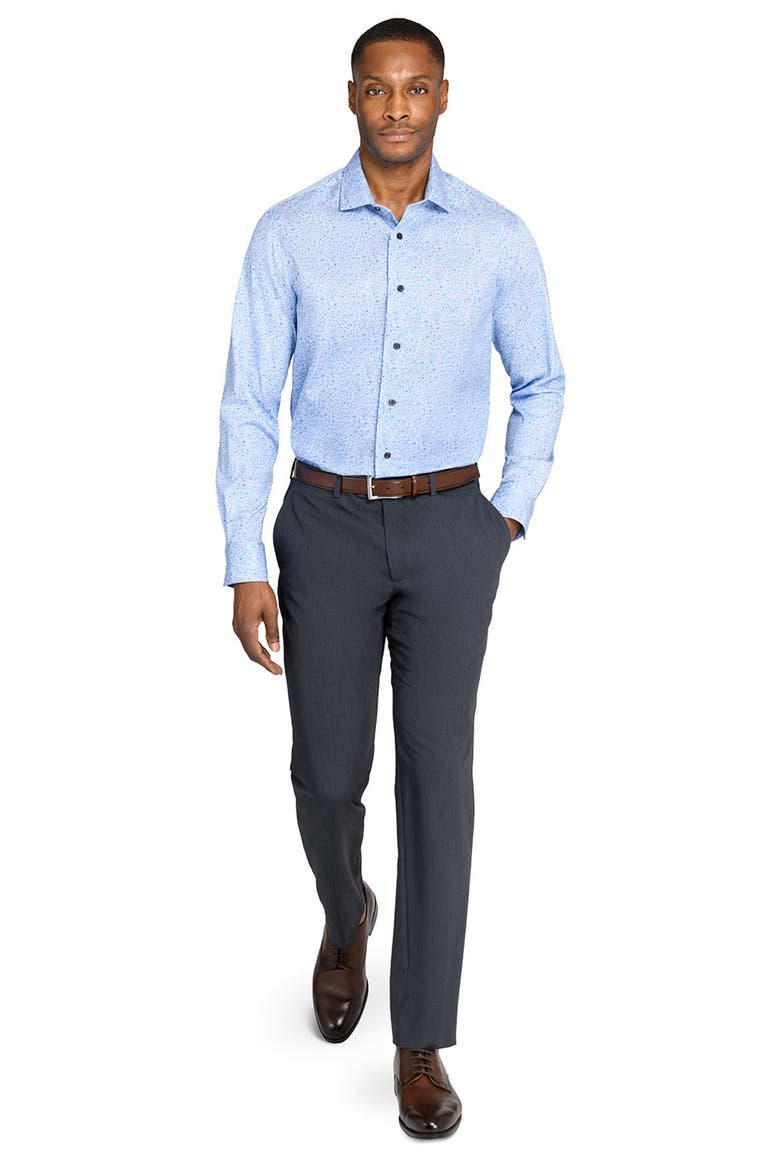 Slim Fit Floral Reworked Dress Shirt, Alternate, color, BLUE PURPLE