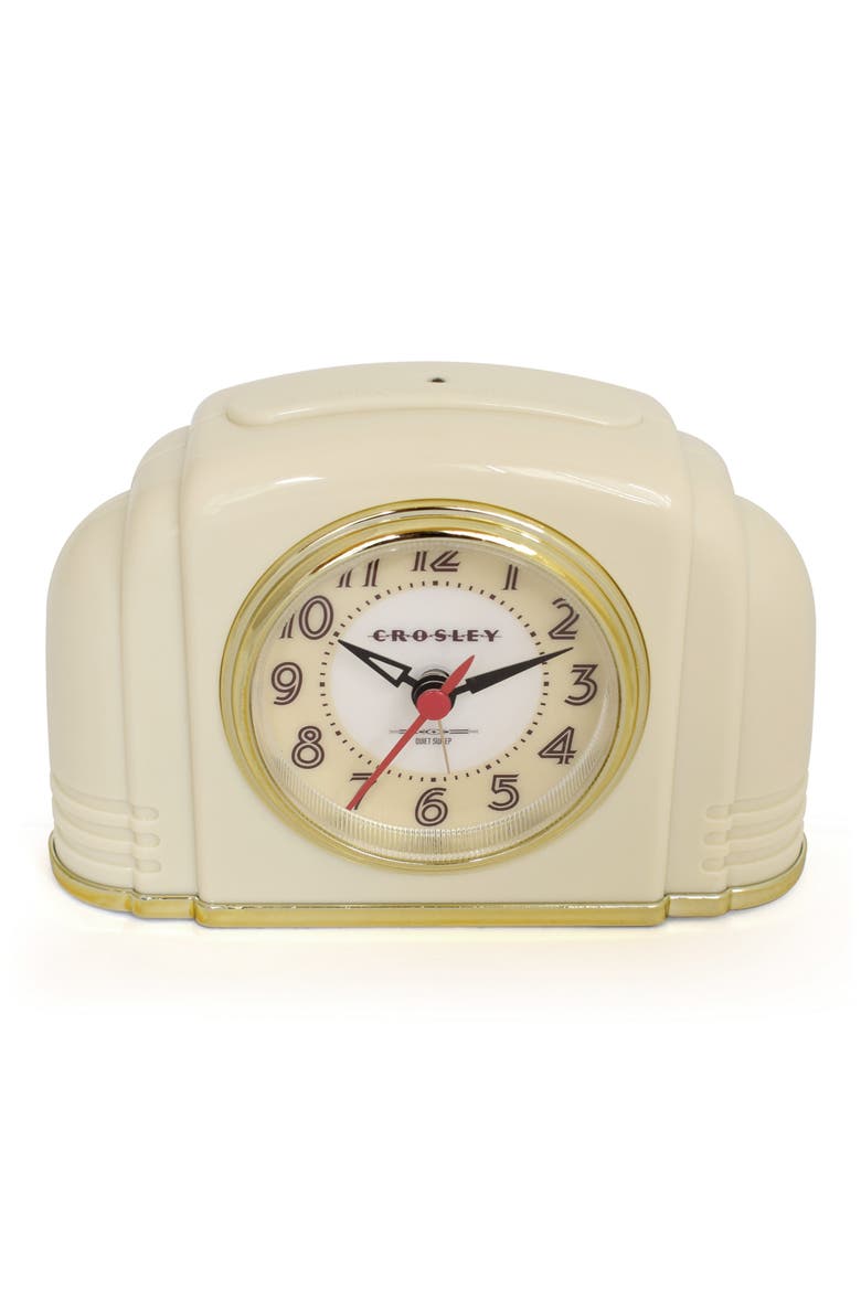 Vintage Bakelite Alarm Clock, Alternate, color, OFF WHITE